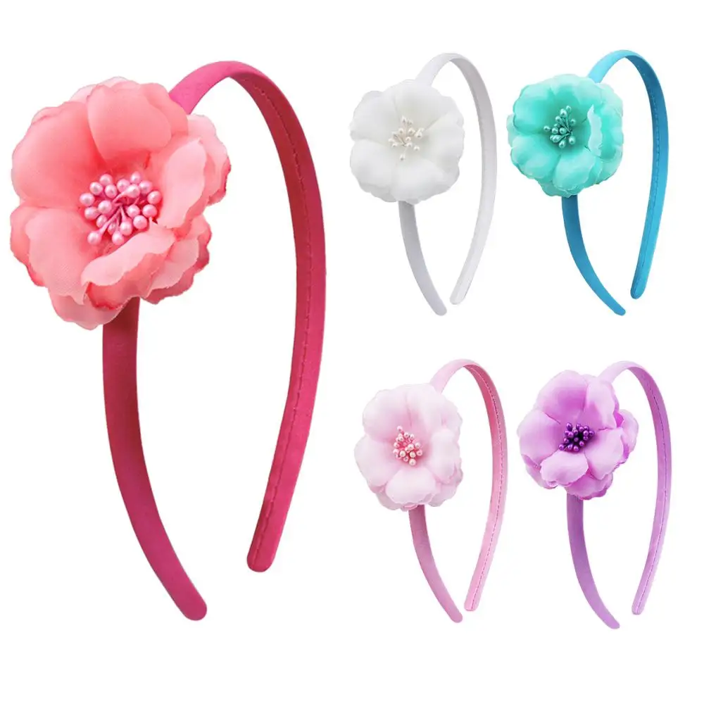 

2019 New Children's Hair With Solid Color FIower Hair Band Children's Family Banquet Birthday Party Decoration Headband Headwear