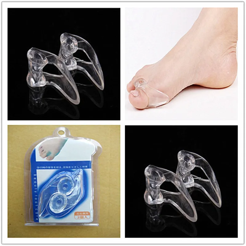 1pair Silicone Gel Foot Toe Separator Hallux Valgus Corrector Orthopaedic Foot Protector Bunion Adjuster Feet Care Massager