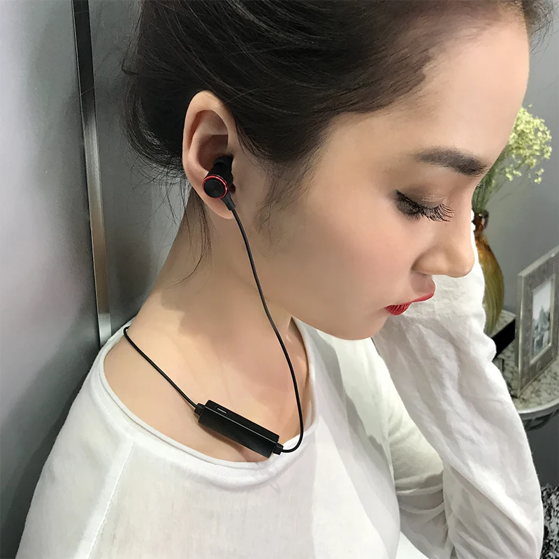 Lecolli Wireless Sports Bluetooth Headset Metal In ear Heavy Bass Line Control Unisex High Sound Quality