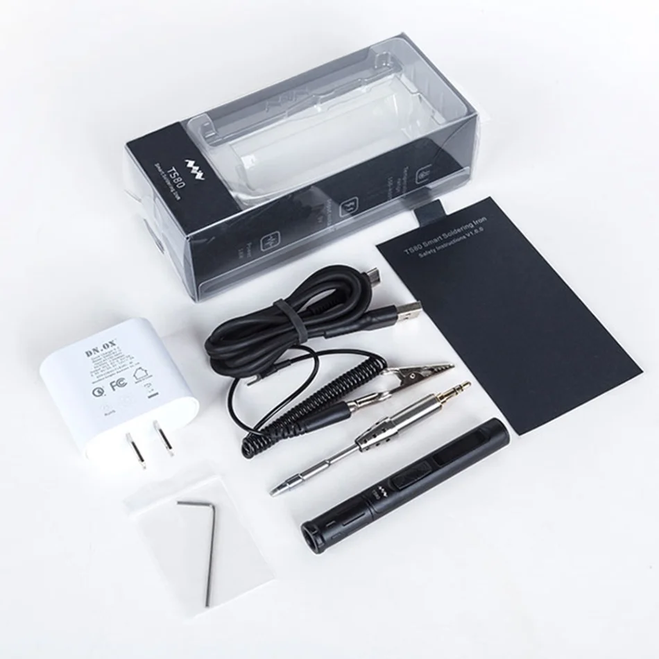 TS80 More kit Мини TS80 умная электрическая паяльная станция цифровой OLED дисплей usb type-C Интерфейс паяльная ручка Встроенный чип STM32 - Цвет: TS80 More kit