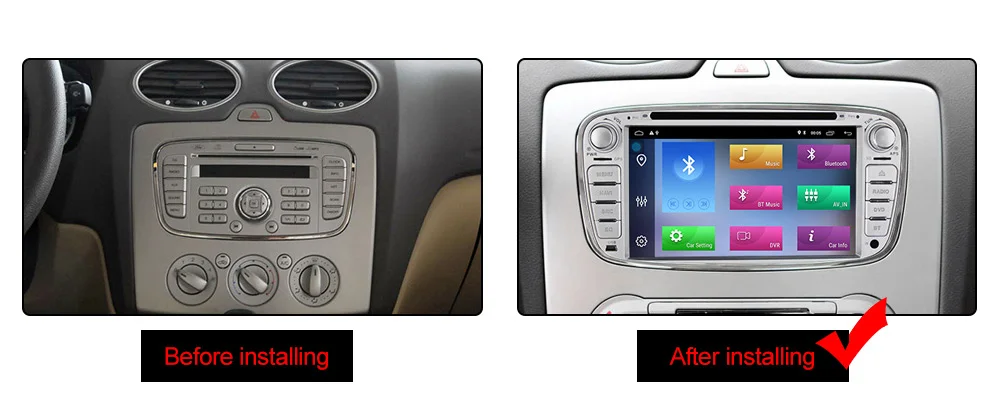 Sale Car Multimedia player Android 9.1 2+32G GPS Navigation Autoradio 2 Din For FORD/Focus/Mondeo/S-MAX/C-MAX/Galaxy with wifi player 13