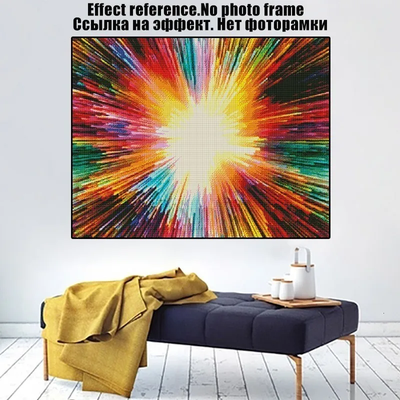 MIAODU Full Drill Square 5D Diamond Painting Landscape Diamond Embroidery Colourful Light Picture Of Rhinestone Decor Home