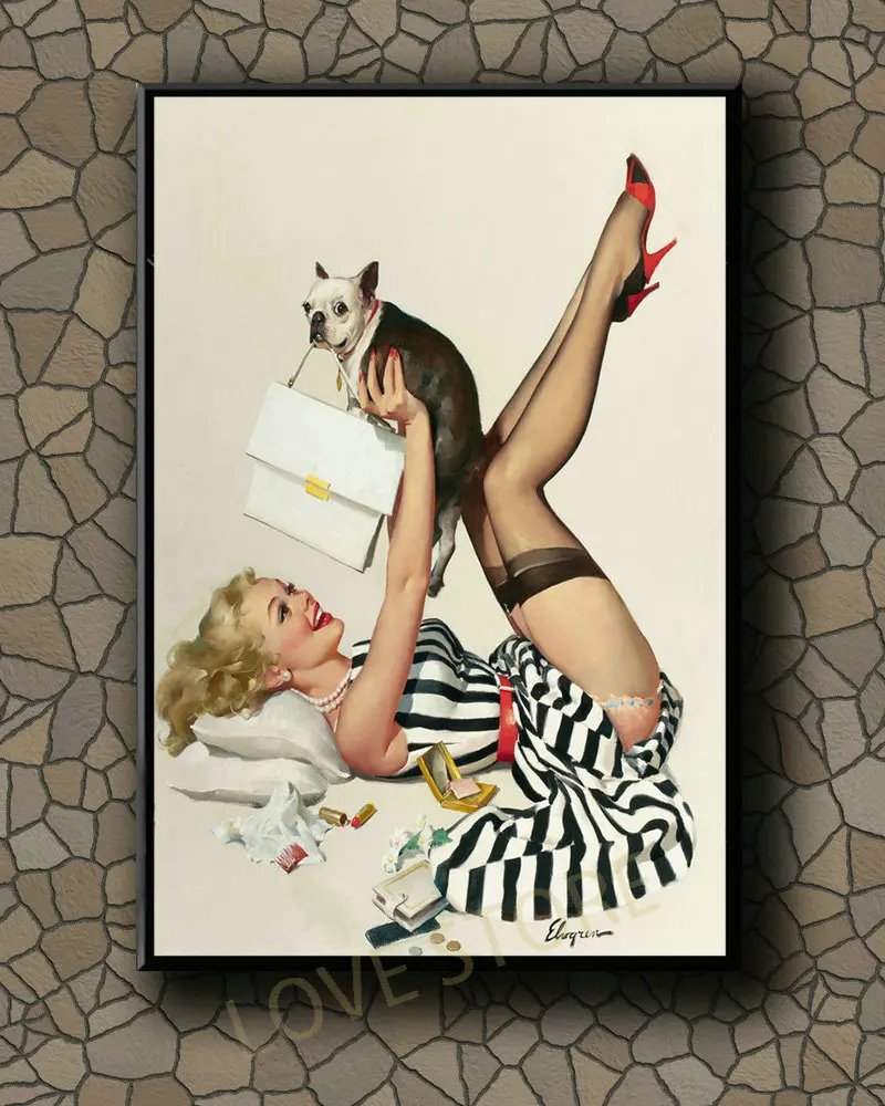 

P308 Vintage Beautiful Pin-up Girl Classic Picture 436 Silk Fabric Poster Art Decor Indoor Painting Gift