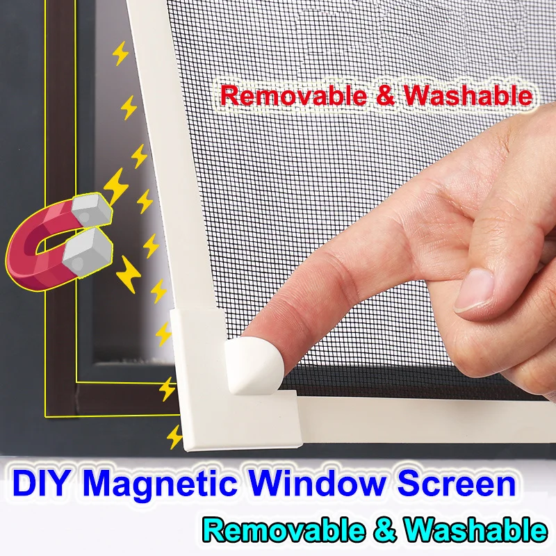 

Invisible Fly Mosquito Screen Net Mesh, Custom Made DIY Magnetic Window Screen fit windows Up to Any Size Removable&Washable
