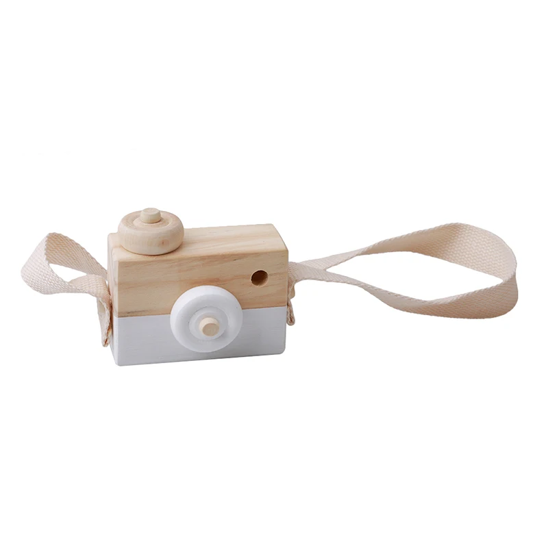 Nordic Hanging Wooden Camera Toy 10*8*5.5cm Room Decor Furnishing Articles Baby Birthday Toy Gifts For Children - Color: white