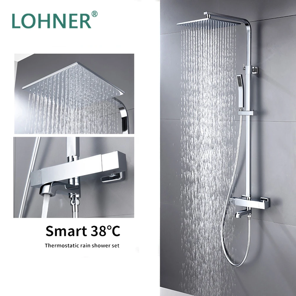 

Lohner Shower Set Faucets Top Quality Contemporary Bathroom Shower Faucet Bath Taps Rainfall Shower Head Set Mixer Torneira