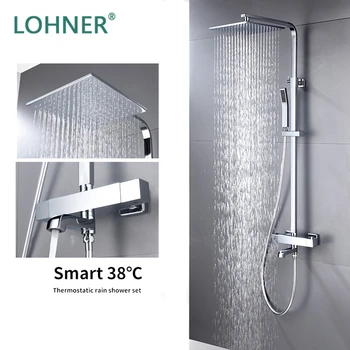 

Lohner Shower Set Faucets Top Quality Contemporary Bathroom Shower Faucet Bath Taps Rainfall Shower Head Set Mixer Torneira