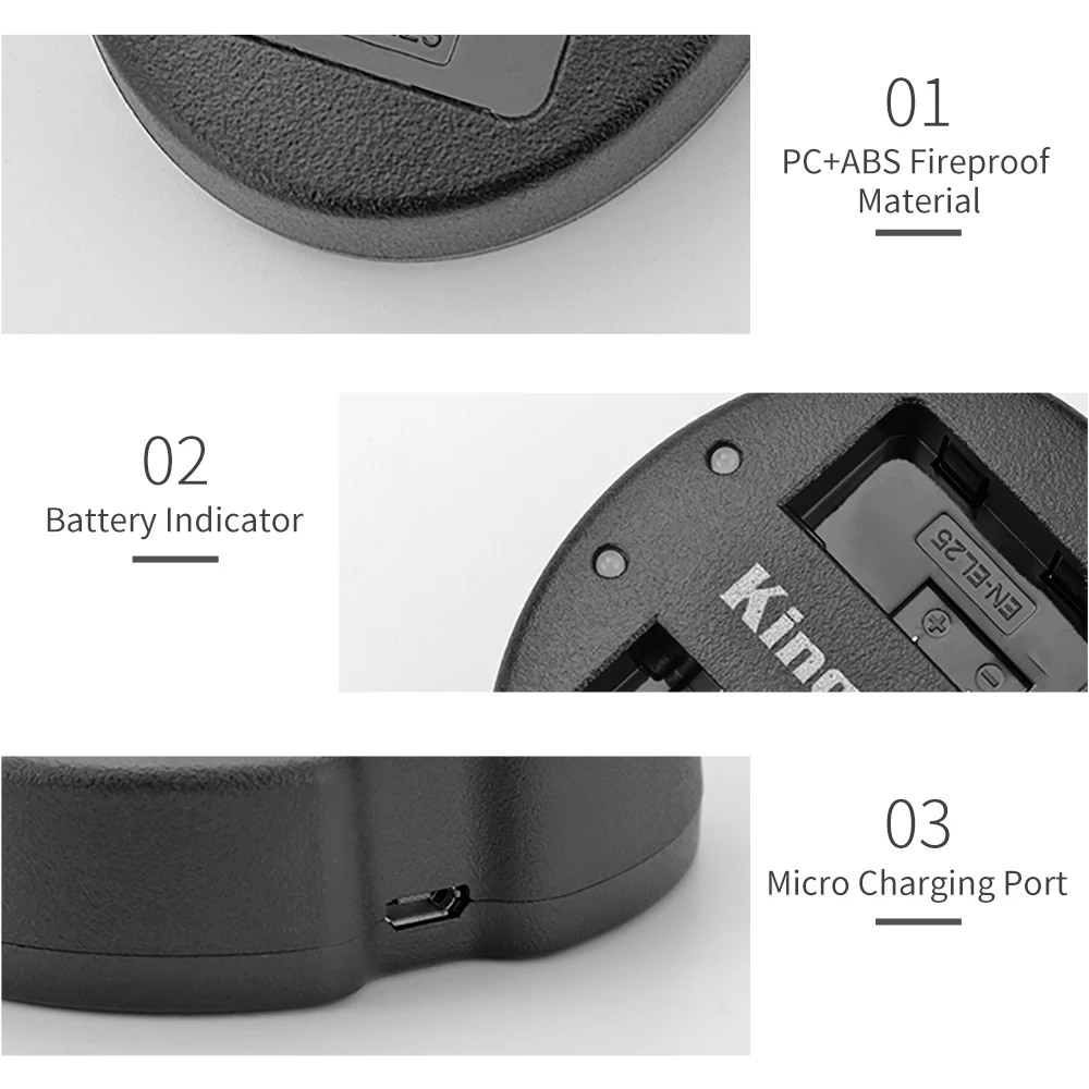 KingMa EN-EL25 Battery Dual USB Charger For Nikon Z50 ZFC Z-50 Z-FC Camera EN EL25 Battery Charger images - 6