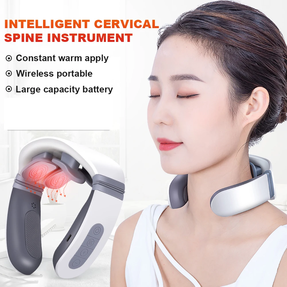 

4D Smart Electric Neck Massager Far Infrared Heating Pain Relief Health Care Relaxation Cervical Vertebra Physiotherapy Massger