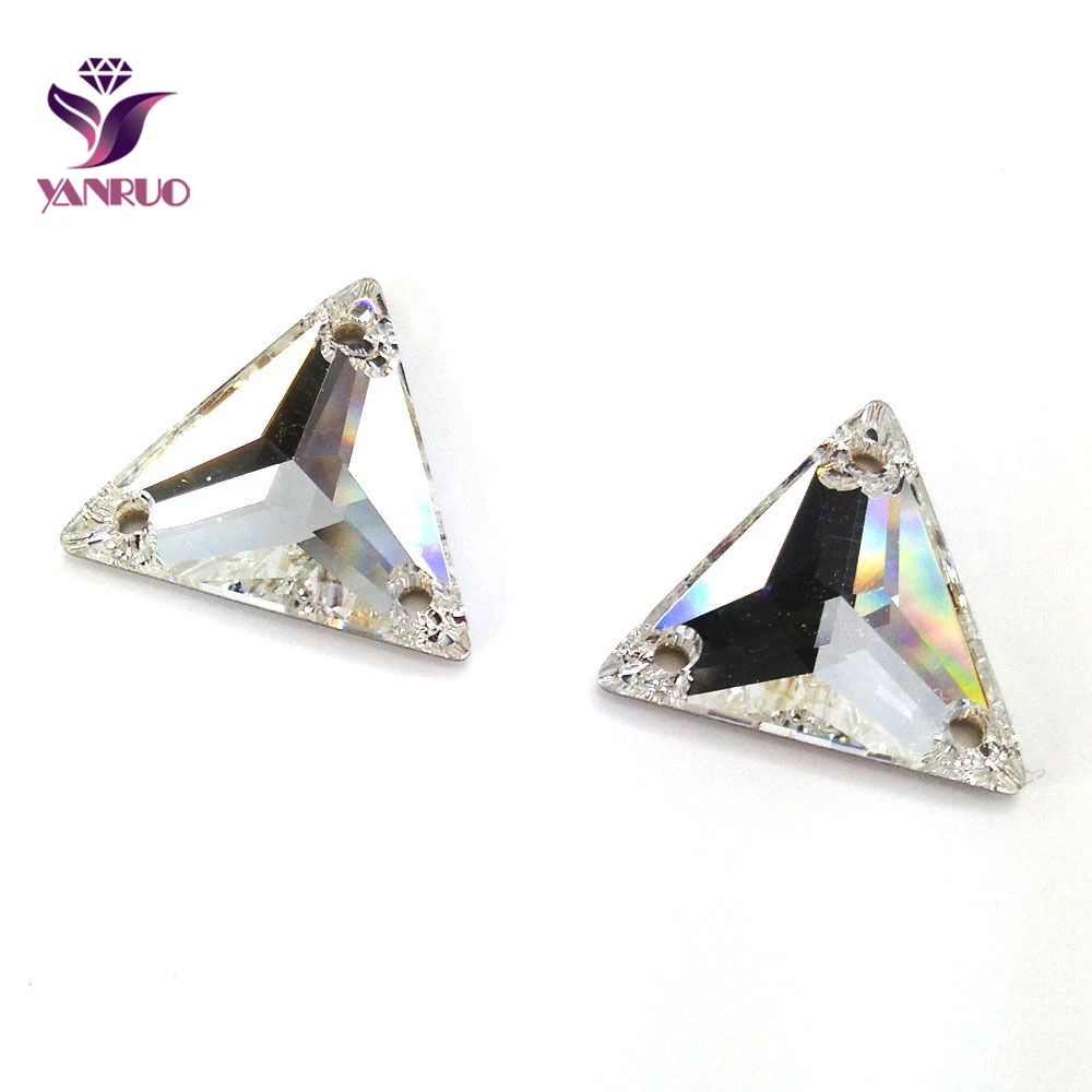 

YANRUO 3270 Triangle Crystal Sew On Crystals Clean Glass Rhinestones Sewing For Wedding Dress Clothes Crafts