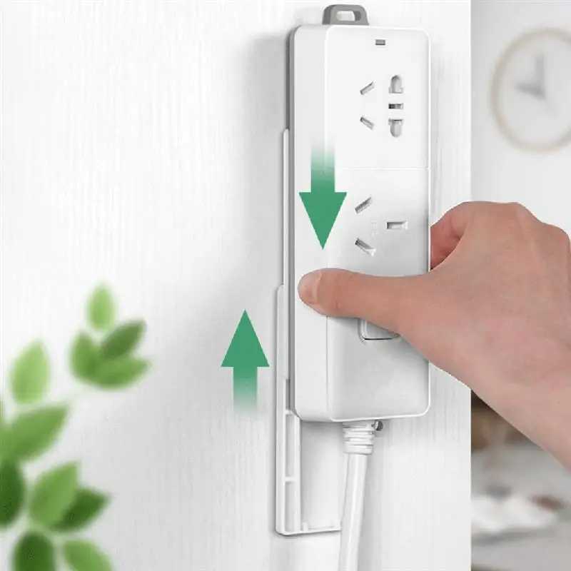 

6Pcs Wall-mounted Cable Patch Panel Holders Traceless Punch Free Patch Board Racks Hanging Socket Organizer Holder