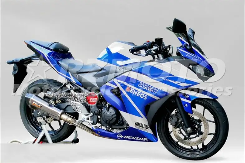 4 подарки стиль ABS литьевая форма мотоцикл Обтекатели подходит для YAMAHA R3 R25- 15-19 Кузов Набор на заказ синий белый