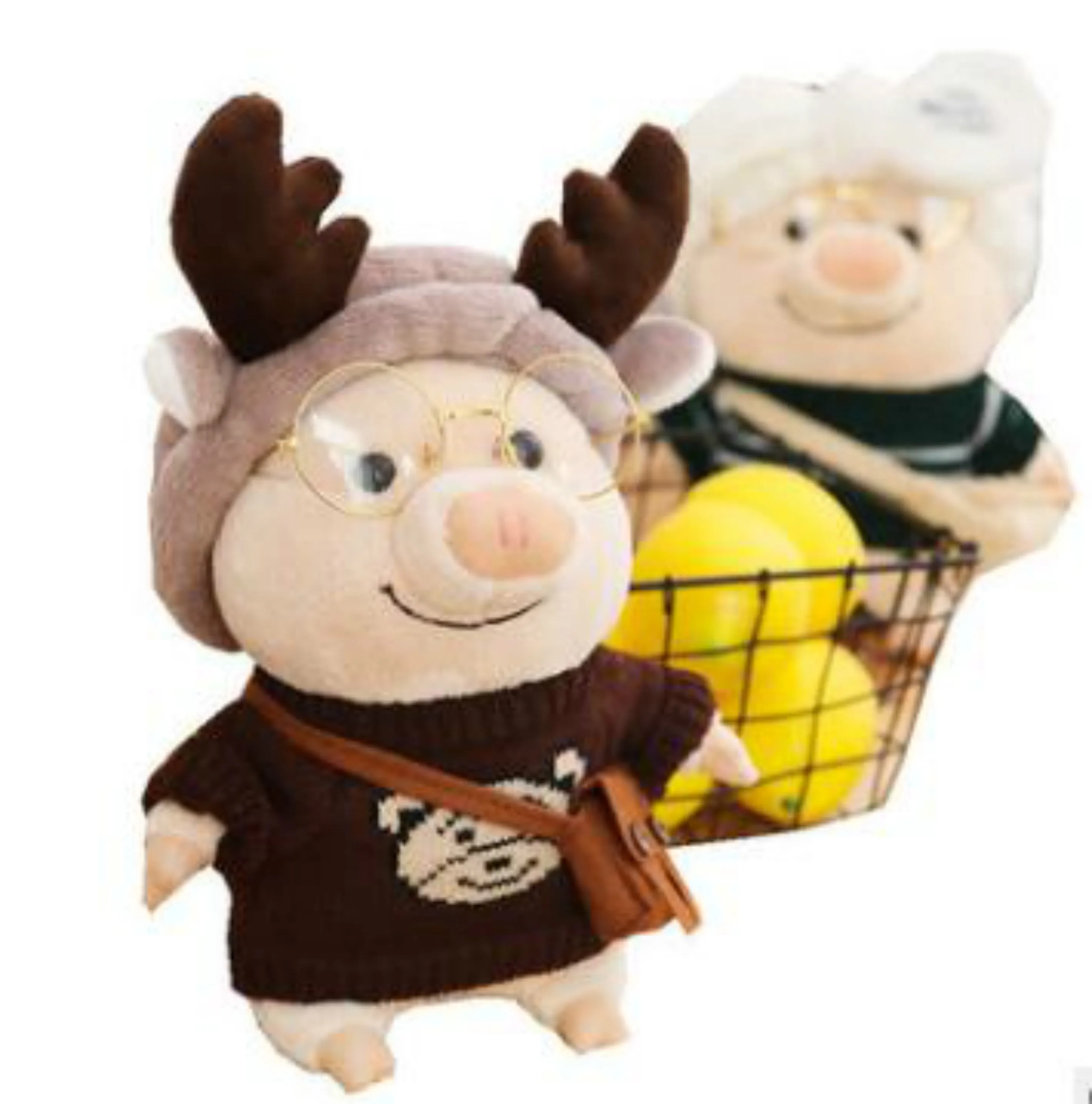 11 cute piglet dolls insnet red plush toys travel change piglet doll grab machine