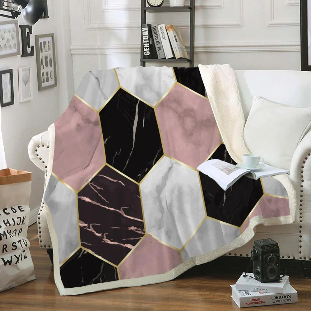 Marble Throw Blanket On Bed Geometric Sherpa Fleece Blanket Pink Bedspread White And Black Blanket Blankets Aliexpress Marble Throw Blanket On Bed Geometric Sherpa Fleece Blanket Pink Bedspread White And Black Blanket Blankets Aliexpress