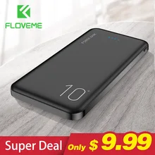 FLOVEME 10000mAh power Bank Портативное Мобильное Зарядное устройство телефон цифровой дисплей внешний аккумулятор Двойной USB быстрая зарядка power bank for xiaomi повербанк внешний аккумулятор пауэр банк зарядка