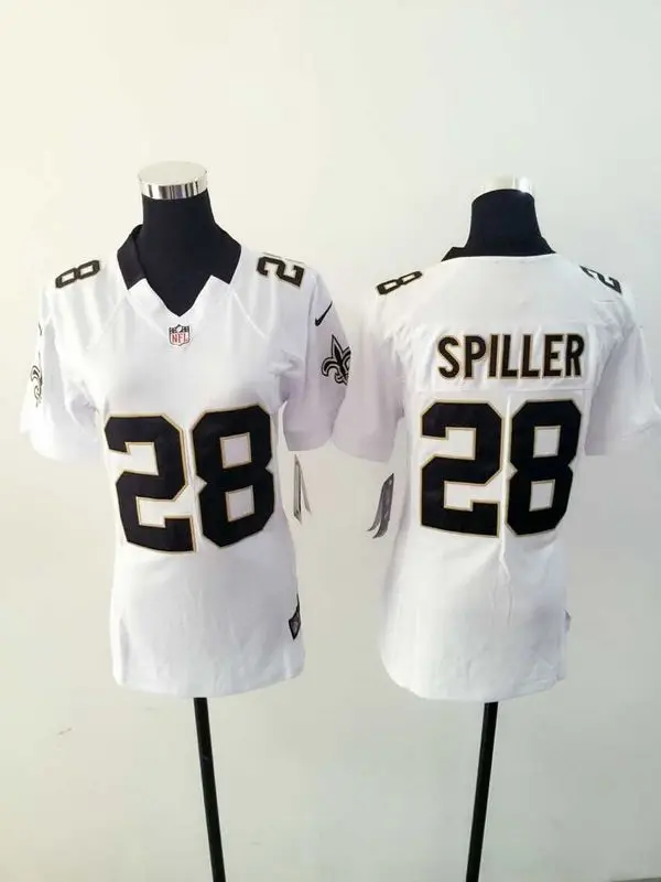 Серебристый Женский Орлеан s,#9 Drew Brees 10# Brandin Cooks#28 Spiller Jersey - Цвет: Серебристый