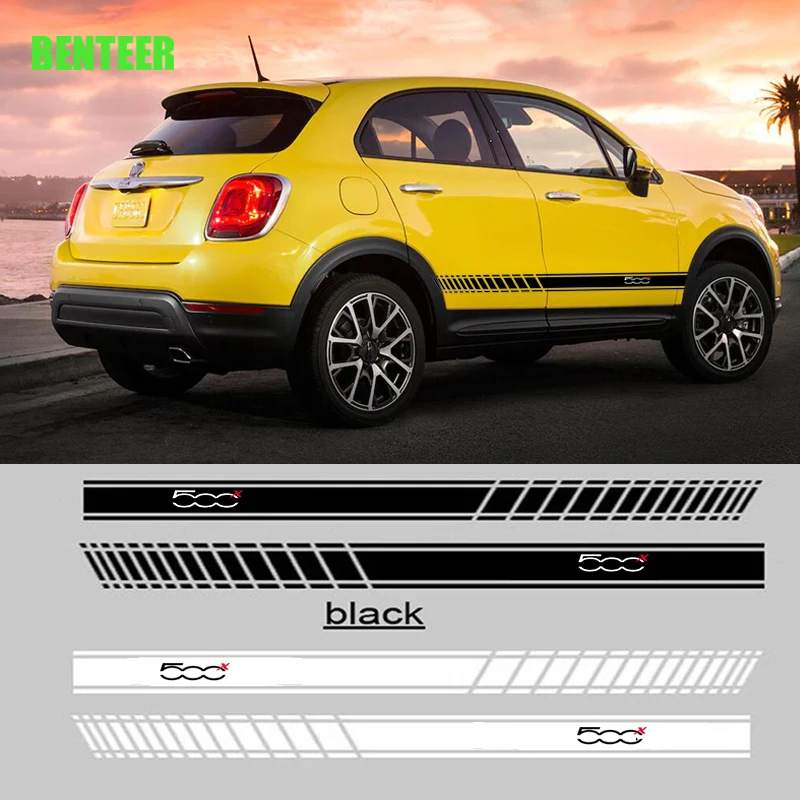 2 шт. Автомобильная боковая наклейка для fiat 500x