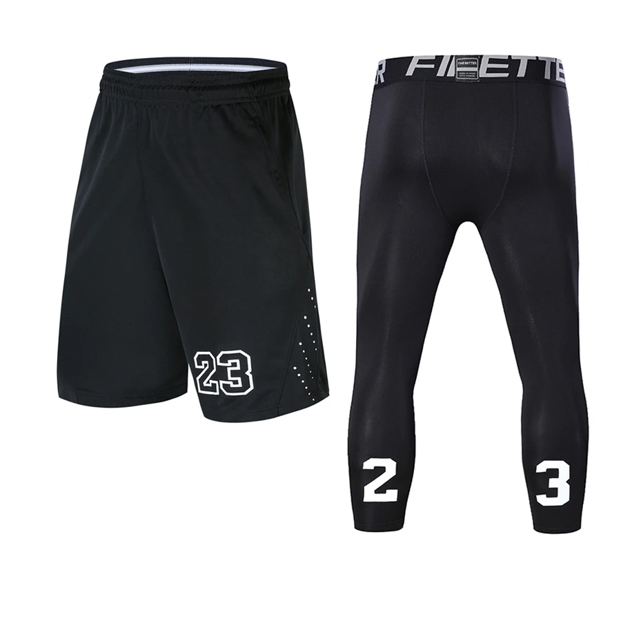 New Men Basketball shorts Sport suit QUICK DRY Workout Compression