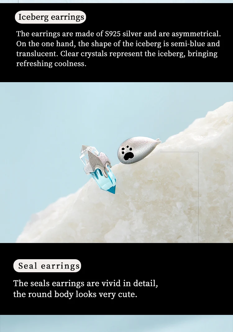 Thaya асимметричные серьги ледника милые серьги-гвоздики с животными 925 серебро для женщин дизайн ювелирные изделия