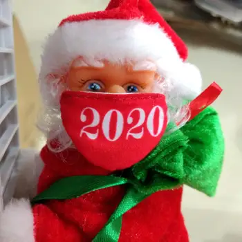 

Christmas Electric Santa Claus Climbing Ladder Doll Music Creative Xmas Decor Kid Toy Gift exquisite facial expression toy Gift