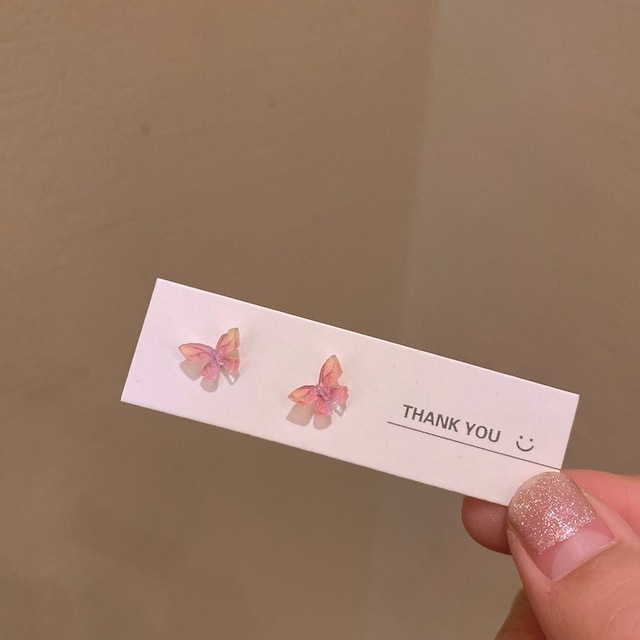 Fairy Stereo Butterfly Stud Earrings Set Combination Small Simple Design Online Celebrity Hypoallergenic INS Earrings