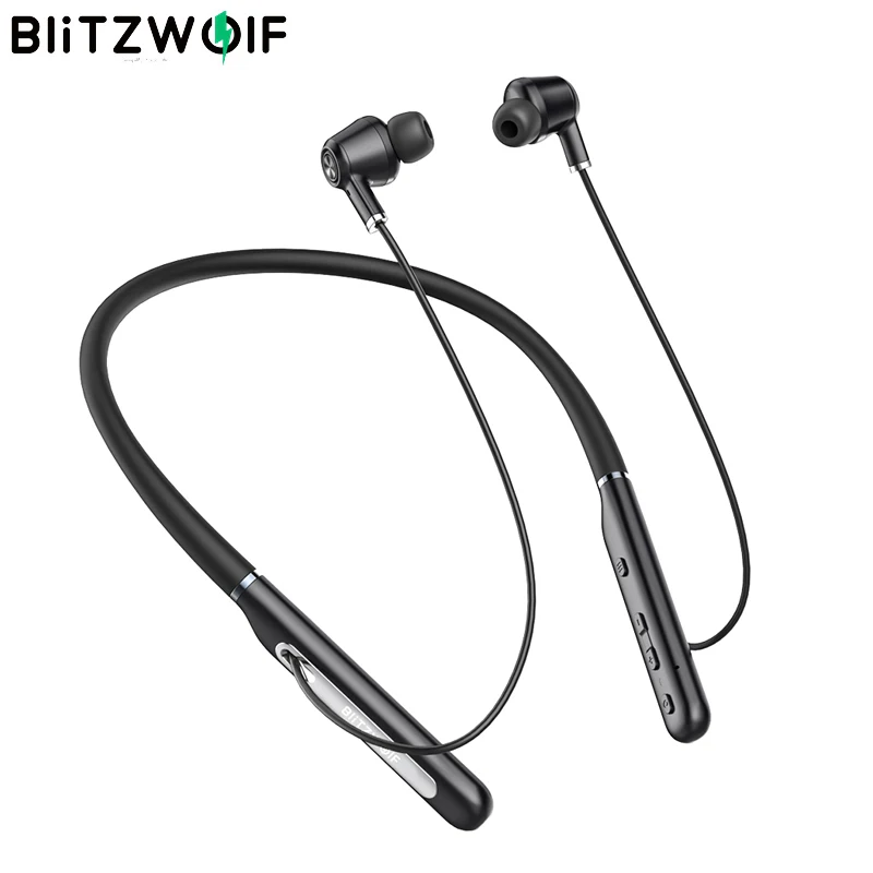 BlitzWolf BW-ANC2 Neck Hanging Headset Wireless Earphones Active Noise Reduction In-ear Sports Headset bluetooth 5.0 Earphone