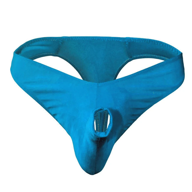 Men's Sexy Thongs And G-strings Male Guttocks Panties With Opening Penis Pocket ZJH083