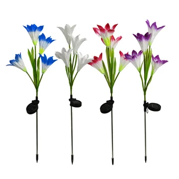 

2pcs Solar Lily Flowers Garden Lights LED Outdoor Yard Decor Lamp Multi-Color Color Changing Lamp DTT88