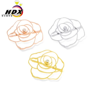 

New Style Fashion Women's Side Clip/Word Folder Hollow out Big Flower Hair Clip Stainless Steel Headband Processing