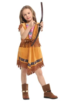 

Cosplay Girl Indian Princess Hunter Kids Costume Girls Fancy Party Child Performance Role Play Disfraz Kids Halloween Costumes