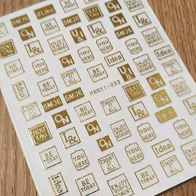 Newest MG505-02 lable design nail stickers 3d Japan Korea style nail decals self-adhesive DIY nail decoration tools hanyi 033