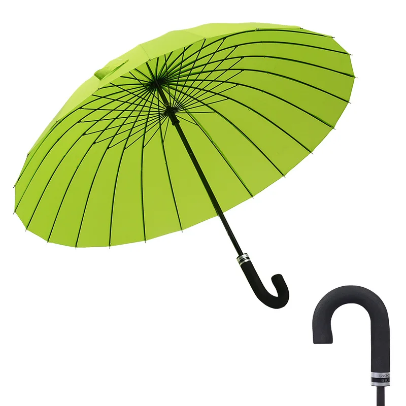 Одноцветный длинный зонт в китайском стиле, Модный женский двойной большой зонт-трость, высококачественные ветрозащитные зонты с деревянной ручкой - Цвет: army green