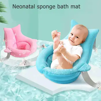 

Portable Baby Shower Bath Tub Pad Non-Slip Bathtub Mat Newborn Safety Security Bath Support Cushion Foldable Soft Pillow