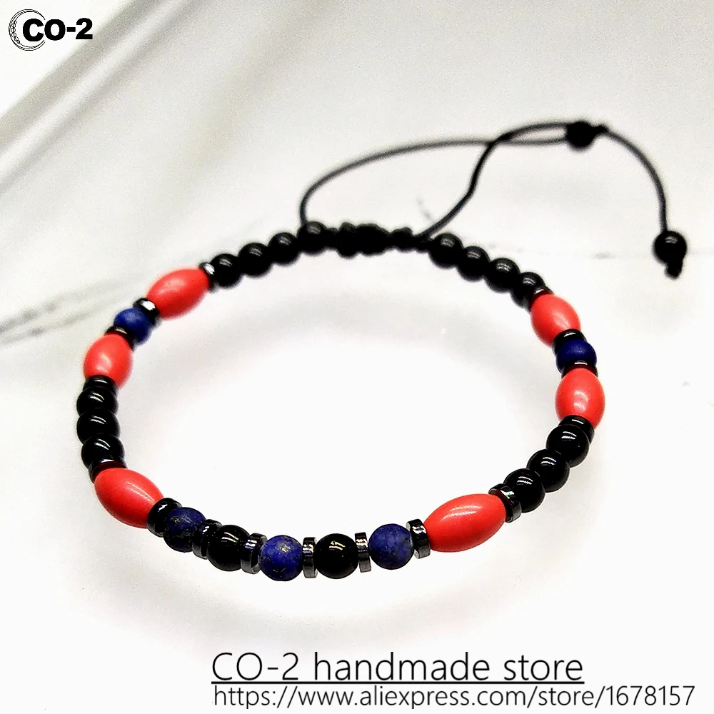 4 мм браслет из бисера с натуральным камнем красный коралл бирюза howlite Серебряный