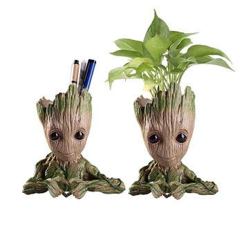

Home Decoration Ornaments Baby Groot Miniature Figurines Flower Pots Pen Holder Desktop Display Crafts Fairy Garden Decorations