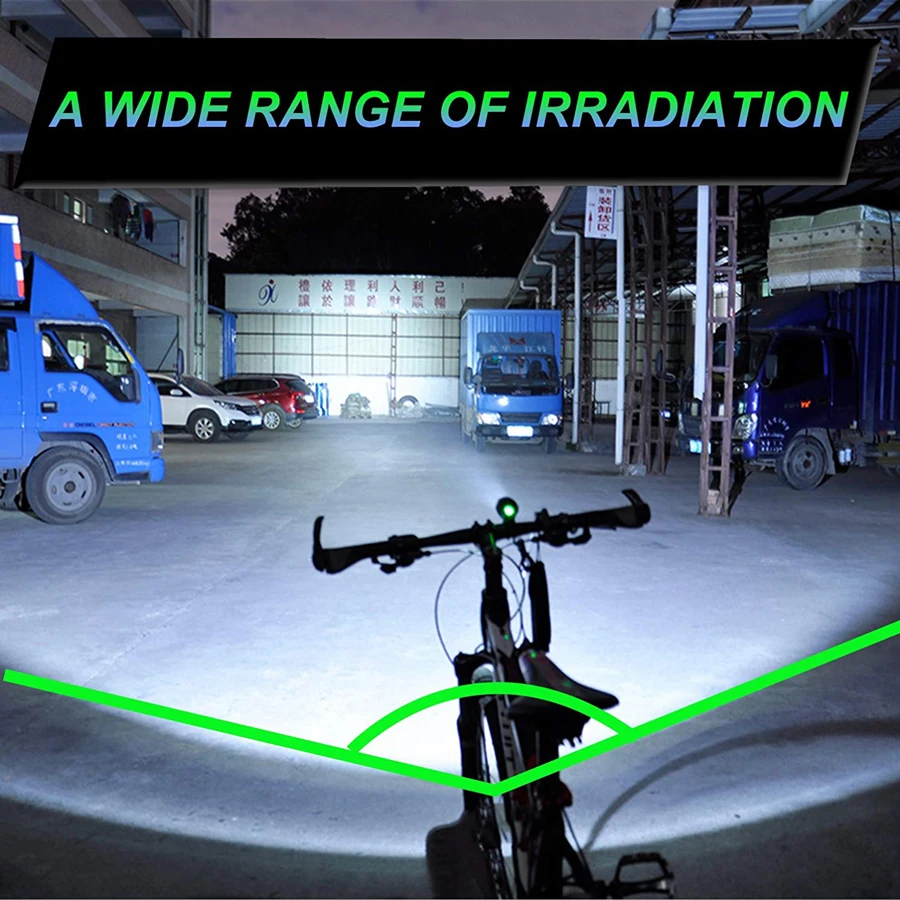 Sale Basecamp 15000LM Free Zoom Waterproof T6 LED Bicycle Light Bike Front Lamp Torch Headlight with USB Rechargeable Cycling light 5