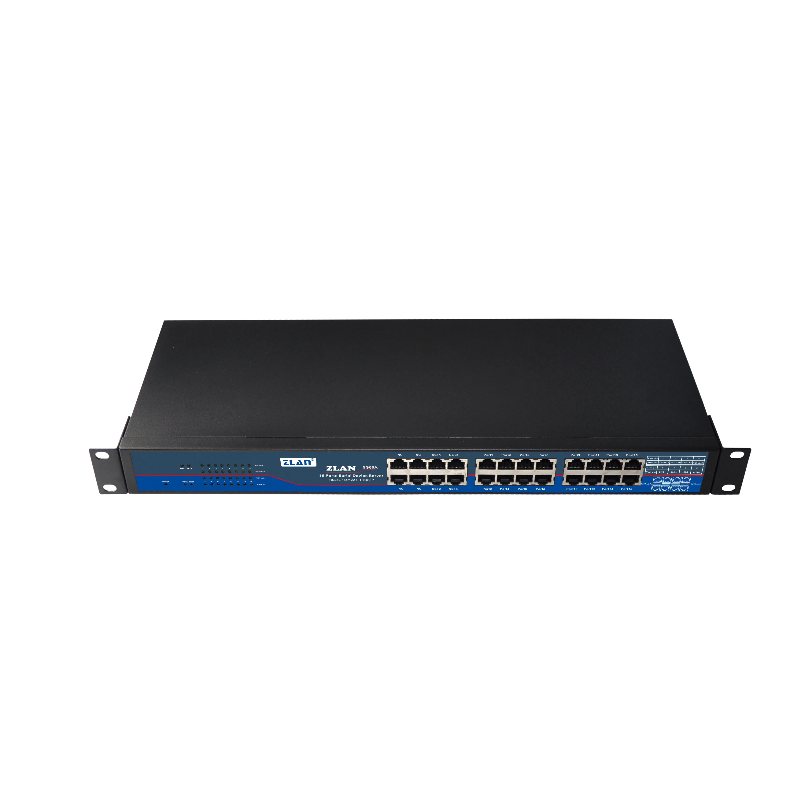 ZLAN5G00A 16 портовый RS232 RS485 RS422 к TCP/IP преобразователю 4 RJ45 многопоследовательное