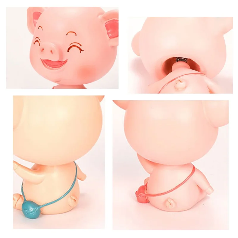 Новинка, 1 шт., свинья, фигурки, игрушки, милые животные, свинка, голова, качающаяся фигурка, модель автомобиля, предметы интерьера, игрушки