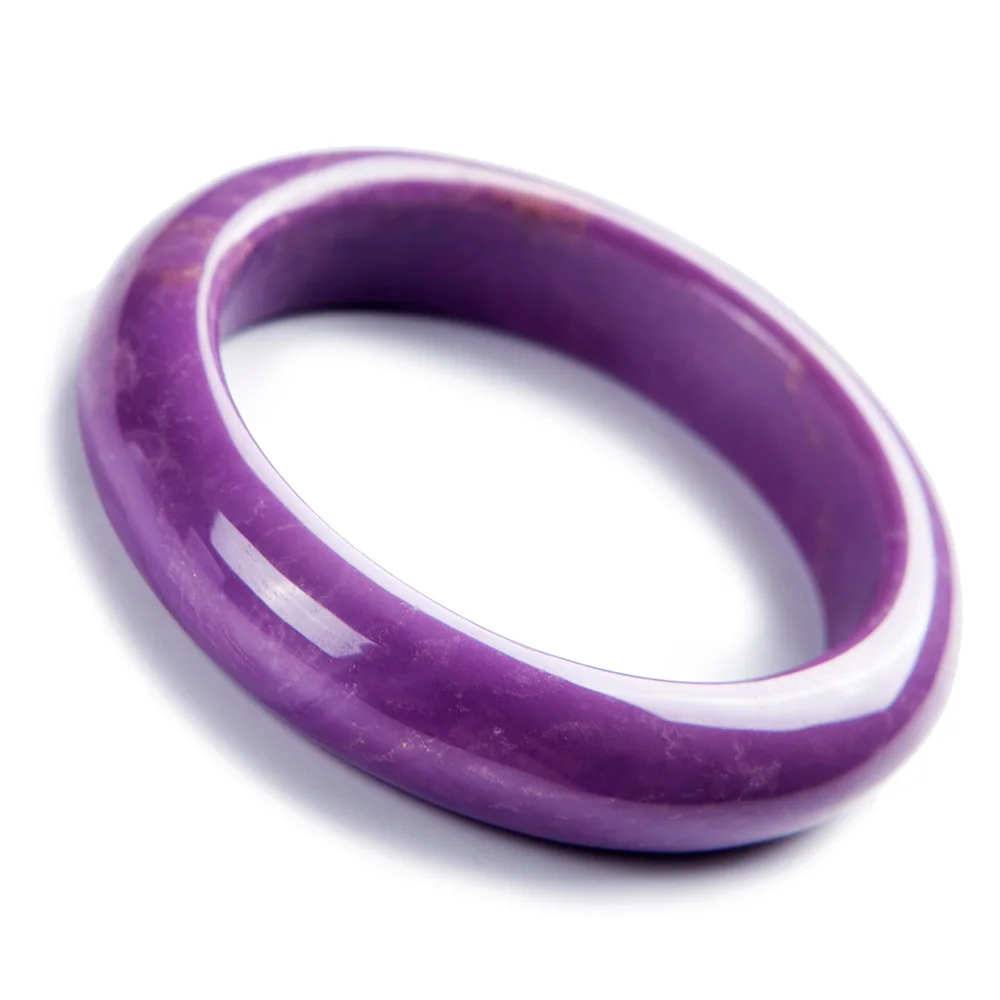 

54mm Genuine Natural Purple Phosphosiderite Gemstone Crystal Women Stretch Crystal Bangle Bracelet Female AAAAA Certificate