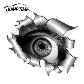 

Jump Time Ripped Torn Metal Design With Human Eye Motif External Vinyl Car Sticker for Windows Bumper