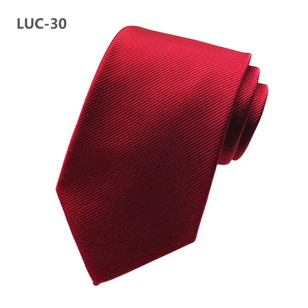 Men's Ties Fashion Classic Solid Color 8cm Silk Necktie Daily Wear For Men Wedding Party Designer Corbatas Para Hombre Gift Ties - Цвет: Red