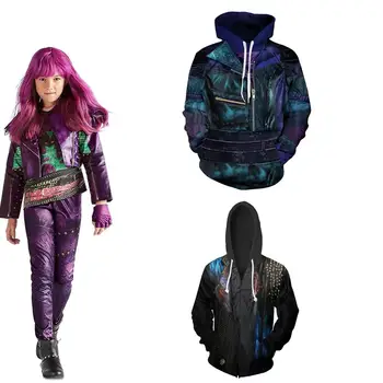 

Descendants 3 Evie Hoodies Sweatshirts Cosplay Costumes men women Descendants Carlos 3D Printing zipper Hoodie Jacket sweater