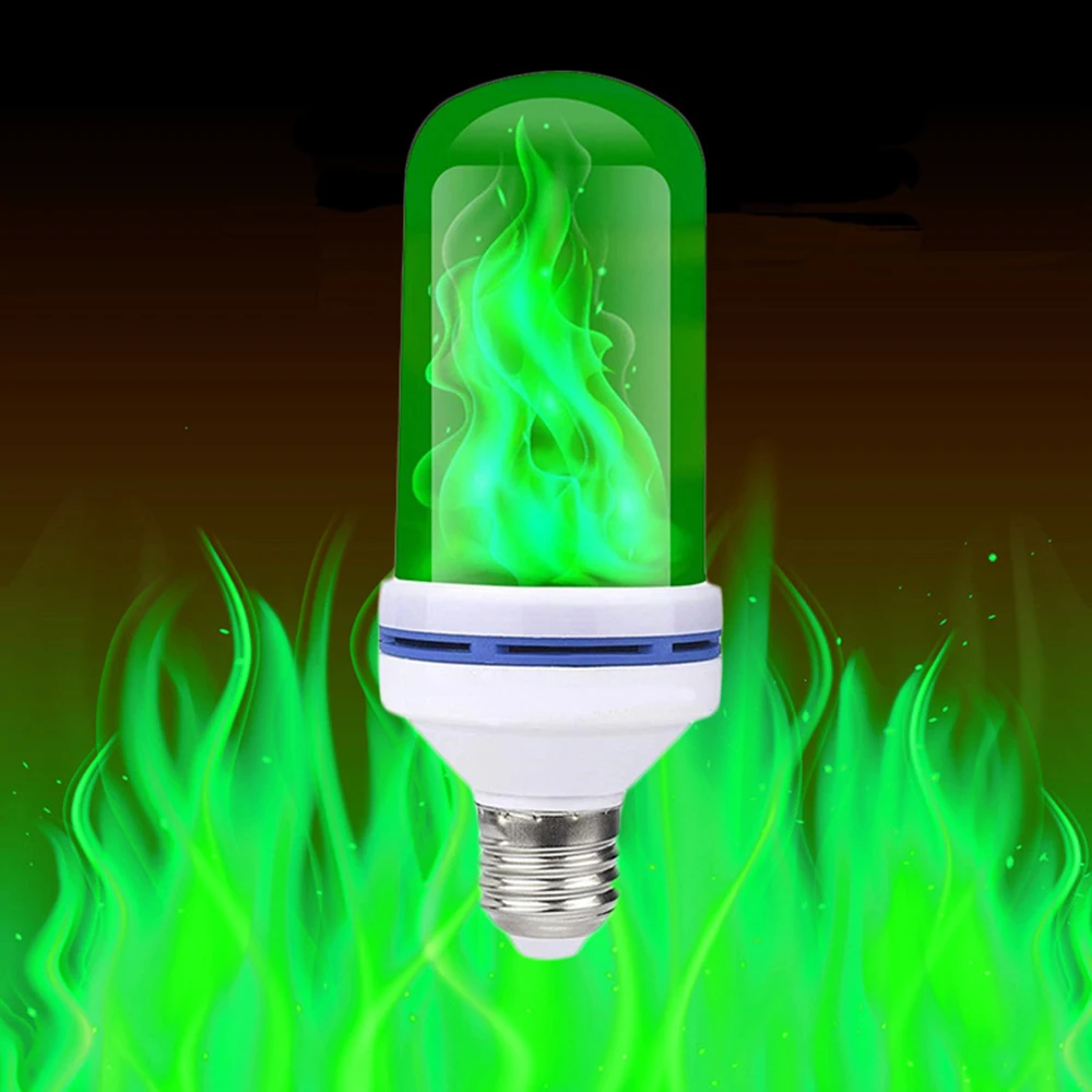 E27 LED Flame Lamp 4 Modes Yellow Flame Effect Light Bulb 90-265V Flickering Emulation Fire Light With Gravity Sensor Decor Lamp 10