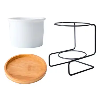 

1 Set Simple Flower Pot Plant Pot Macetas Planter Pots For Plants Ceramics Flowerpot Planter Modern Flower Pot With Iron Rack