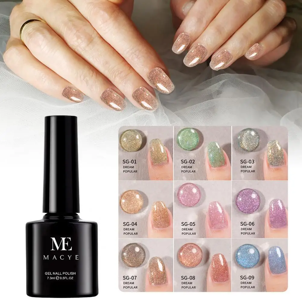 7.3ML Nail Polish Reflective Multi-colored Universal Glitter Gel Art for Female Wholesale Dropshipping 2021 New | Красота и здоровье