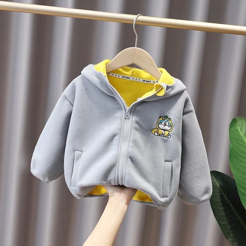

New 2021 Spring Autumn Child Kid Clothes Baby Girls Boys Outwear Inner Polar Fleece Coats Jacket Clothing For 1-5 Years Old