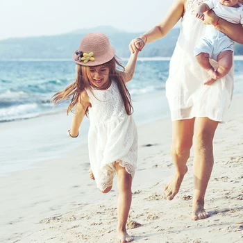 

Breathable Wide Brim Hat Summer Beach Straw Woven Caps Sun Protection Bucket Cap Handmade Straw Cotton Hollow Out for Boy Girls