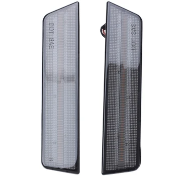 

Smoked Lens Led Front & Rear Side Marker Lights Kit for 08-14 Dodge Challenger Black Shell Yellow Light