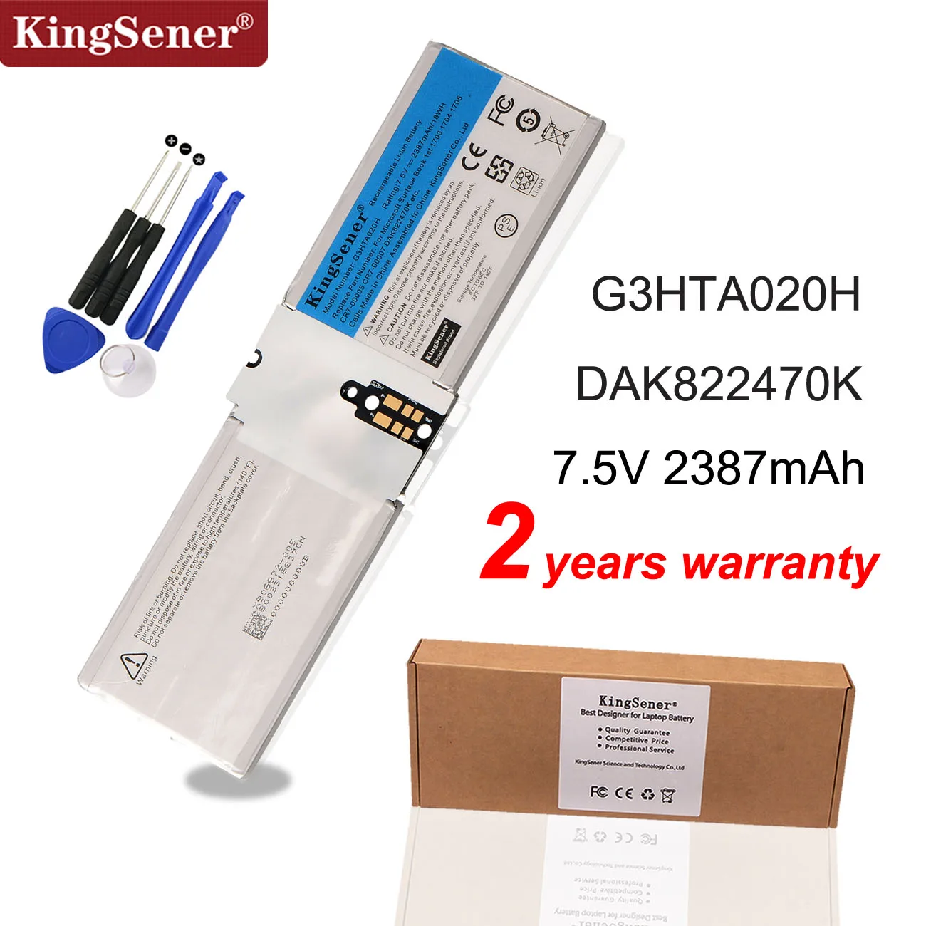 Kingsener-bateria Tela para Microsoft Surface Livro G3hta020h Dak822470k 1703 1704 1705 13.5 Cr700005 Cr7-00007