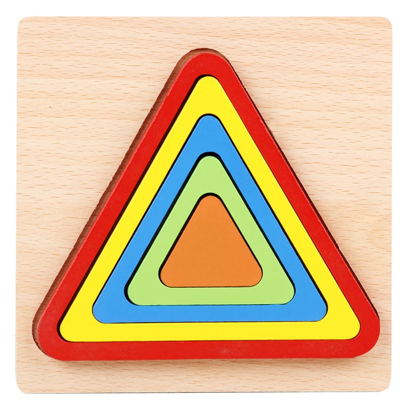 Kids Montessori Toy Children Shape Puzzle Educational Wooden Toys Size Shape Match Jigsaw Puzzle Board Learning Toys For Babies 13